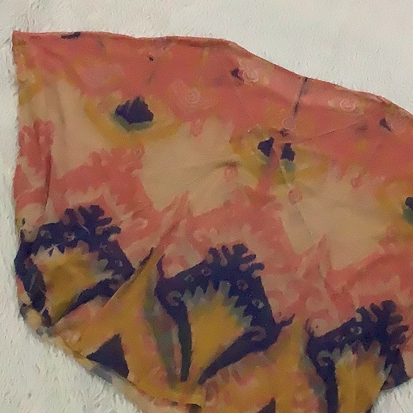 S twelve women’s orange rhinestone sheer boho kimono sleeve top size large - Picture 9 of 9